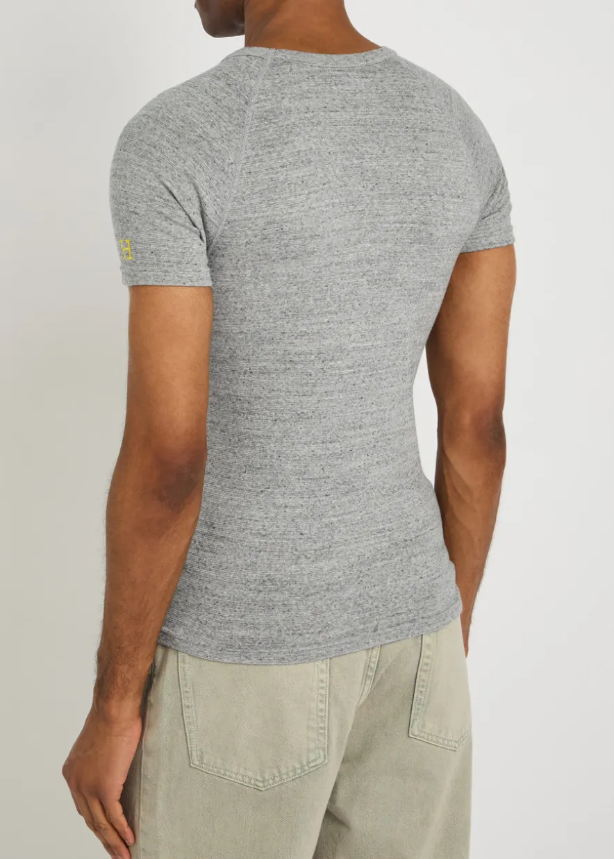 Ribbed stretch-cotton T-shirt