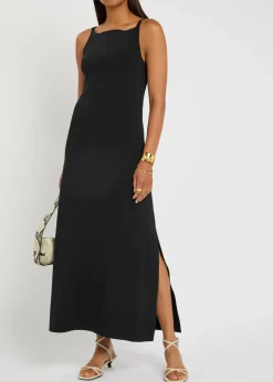 Ribbed stretch-knit maxi dress