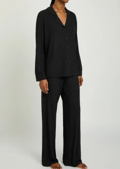 Ribbed stretch-modal pyjama set