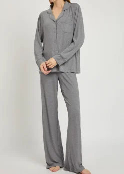 Ribbed stretch-modal pyjama set