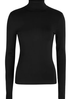 Ribbed stretch-silk knit top