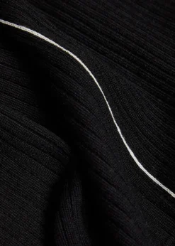 Ribbed turtle-neck merino wool top