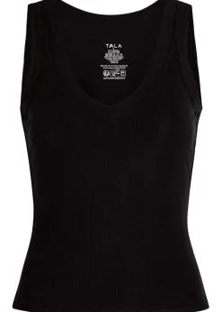 365 ribbed V-neck stretch-modal vest