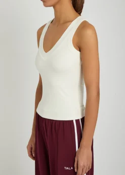 365 ribbed V-neck stretch-modal vest