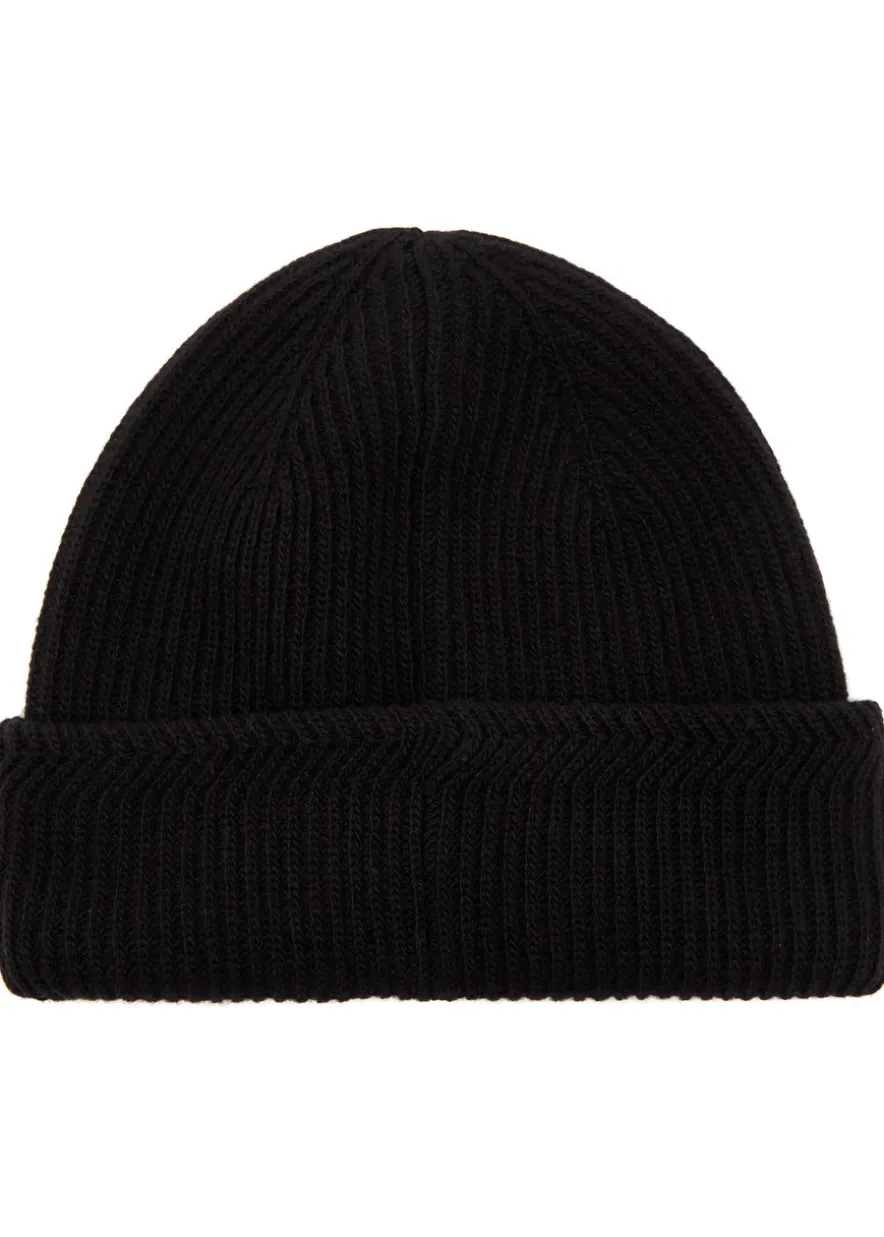 Ribbed wool and cashmere-blend beanie