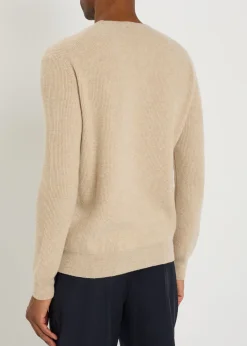 Ribbed wool and cashmere-blend jumper