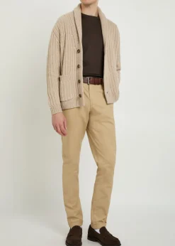 Ribbed wool and cashmere-blend cardigan