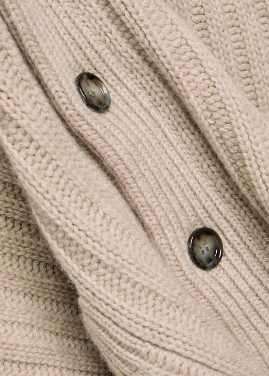 Ribbed wool and cashmere-blend cardigan