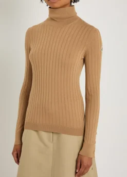 Ribbed wool and cashmere-blend top