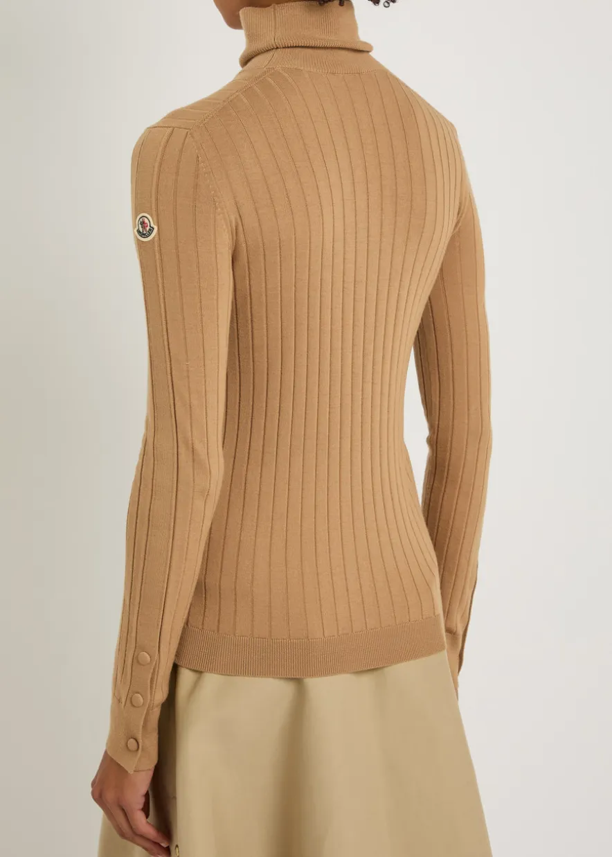 Ribbed wool and cashmere-blend top