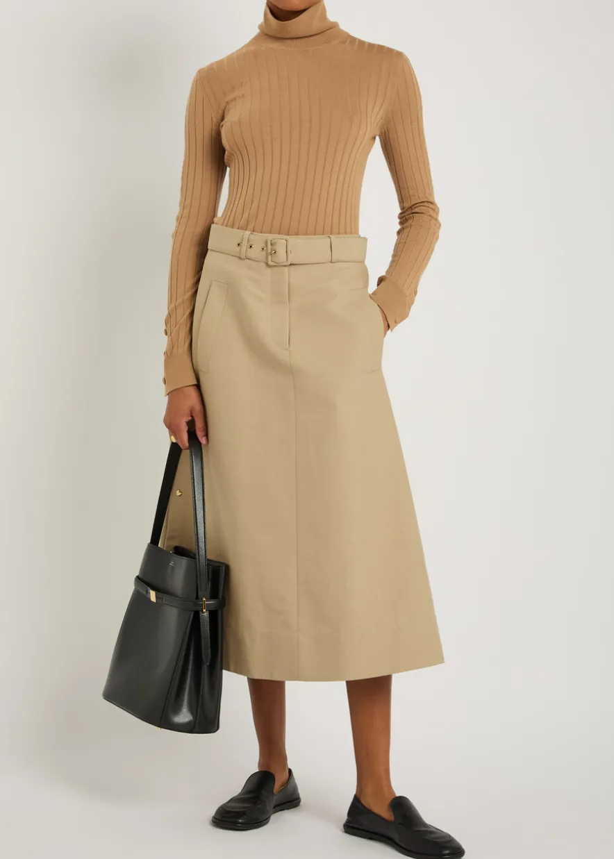 Ribbed wool and cashmere-blend top