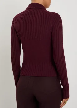 Ribbed wool-blend cardigan