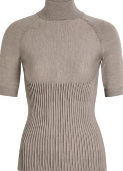 Ribbed wool-blend top