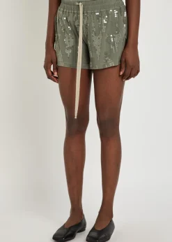 Ricamati embellished stretch-tulle shorts