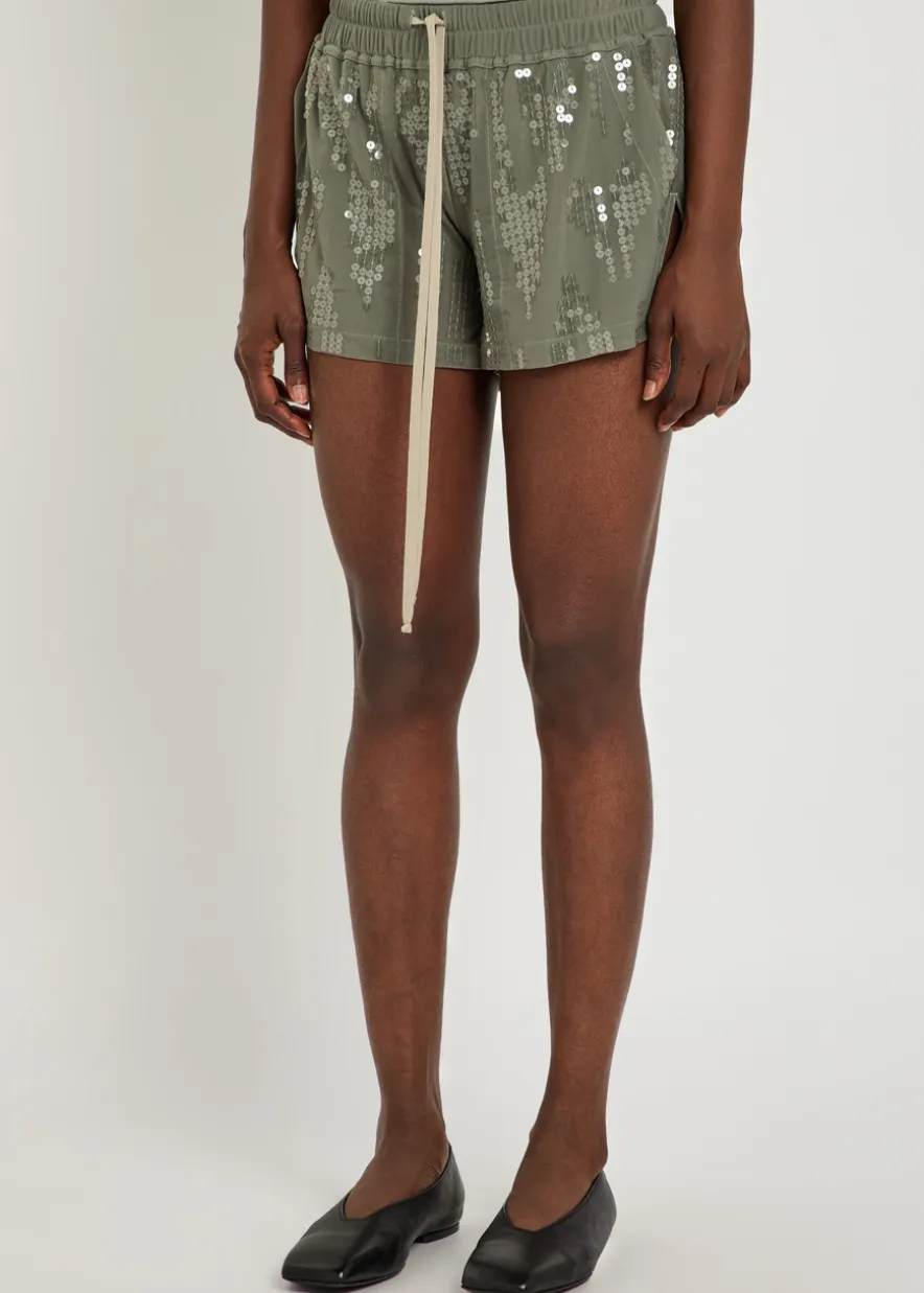 Ricamati embellished stretch-tulle shorts