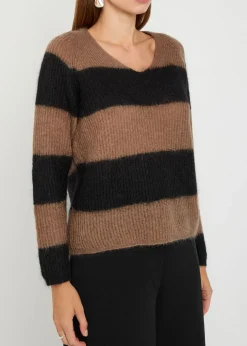 Ricetta striped open-knit jumper