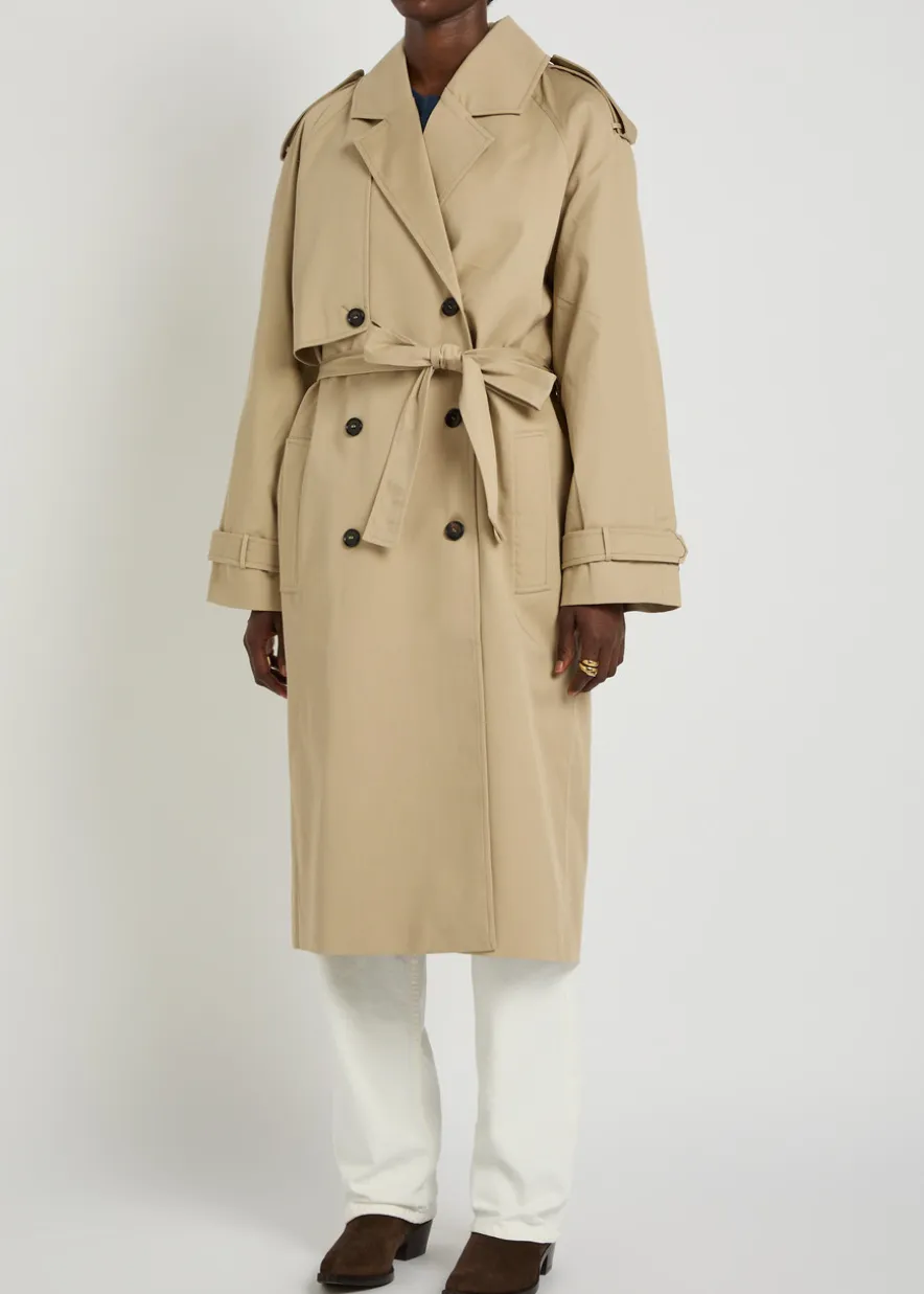 Rickie double-breasted stretch-cotton trench coat
