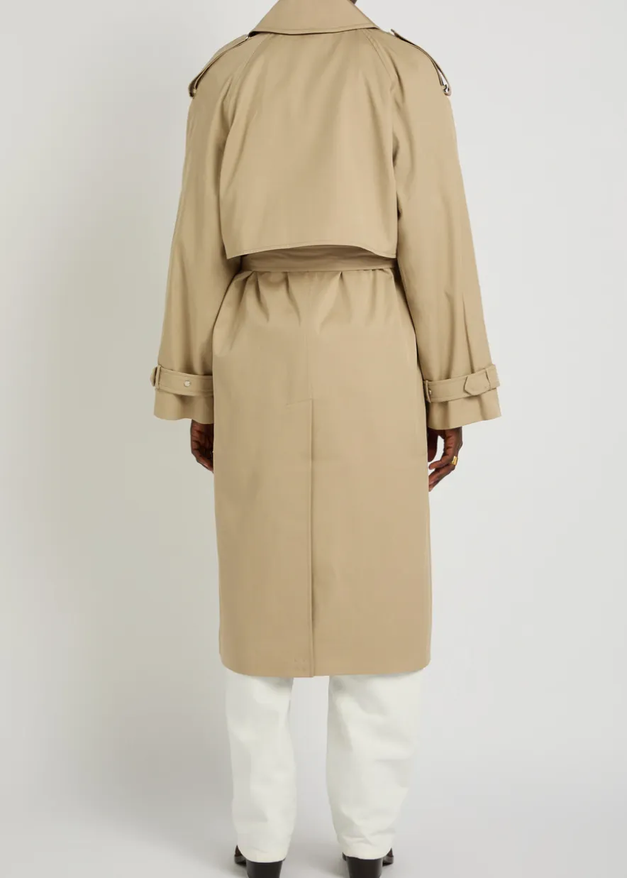 Rickie double-breasted stretch-cotton trench coat