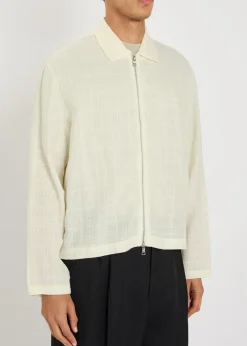 Rider checked-weave cotton overshirt