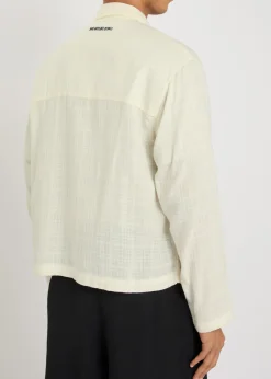 Rider checked-weave cotton overshirt