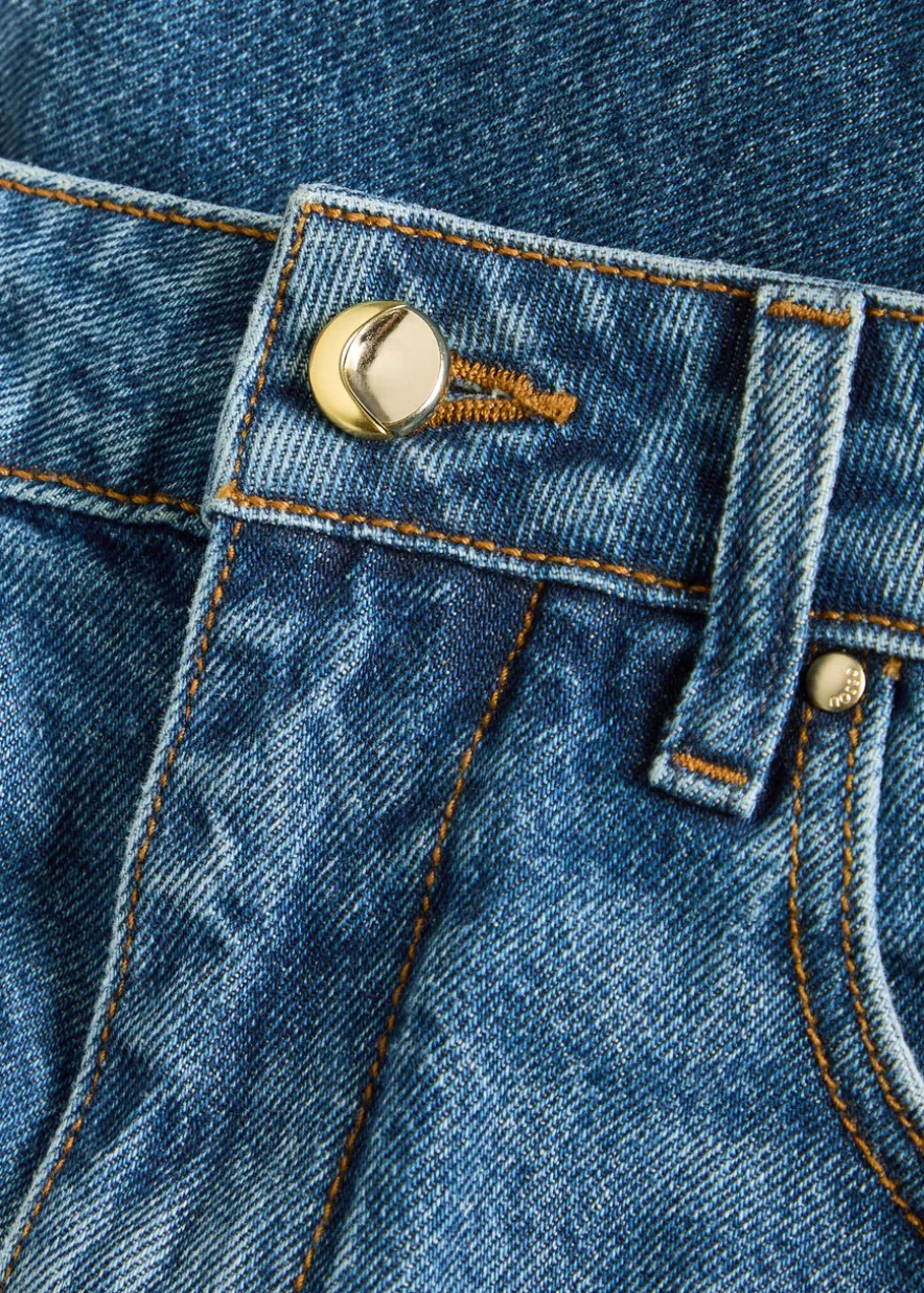 Rider straight-leg denim jeans