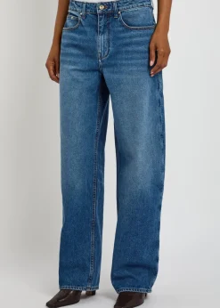 Rider straight-leg denim jeans