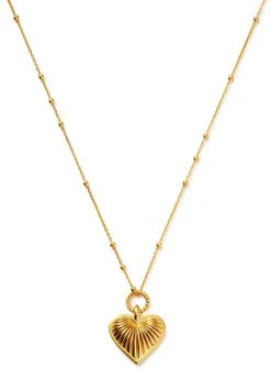 Ridge Heart 18kt gold-plated necklace