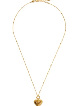 Ridge Heart 18kt gold-plated necklace