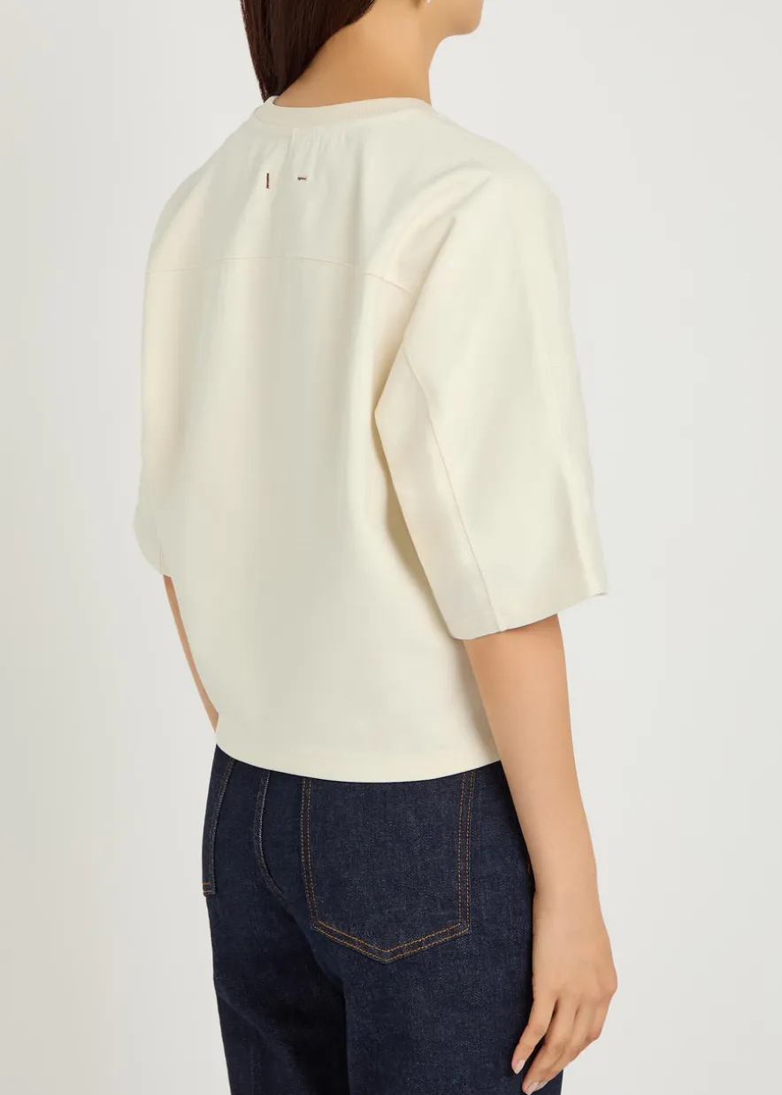 Rift cropped cotton-blend T-shirt