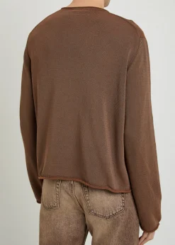 Rigid rolled-trim cotton-blend jumper