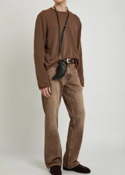 Rigid rolled-trim cotton-blend jumper