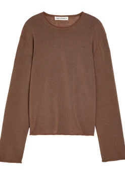 Rigid rolled-trim cotton-blend jumper