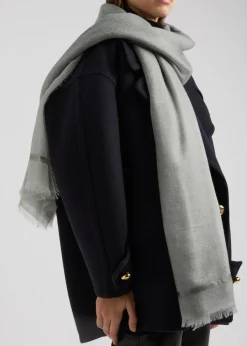 Rigino metallic-weave cashmere scarf