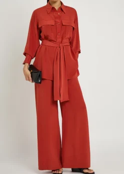 Rihani wide-leg silk trousers