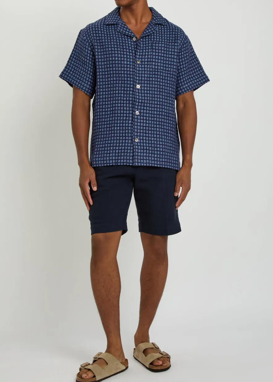 Riita textured patterned linen shirt