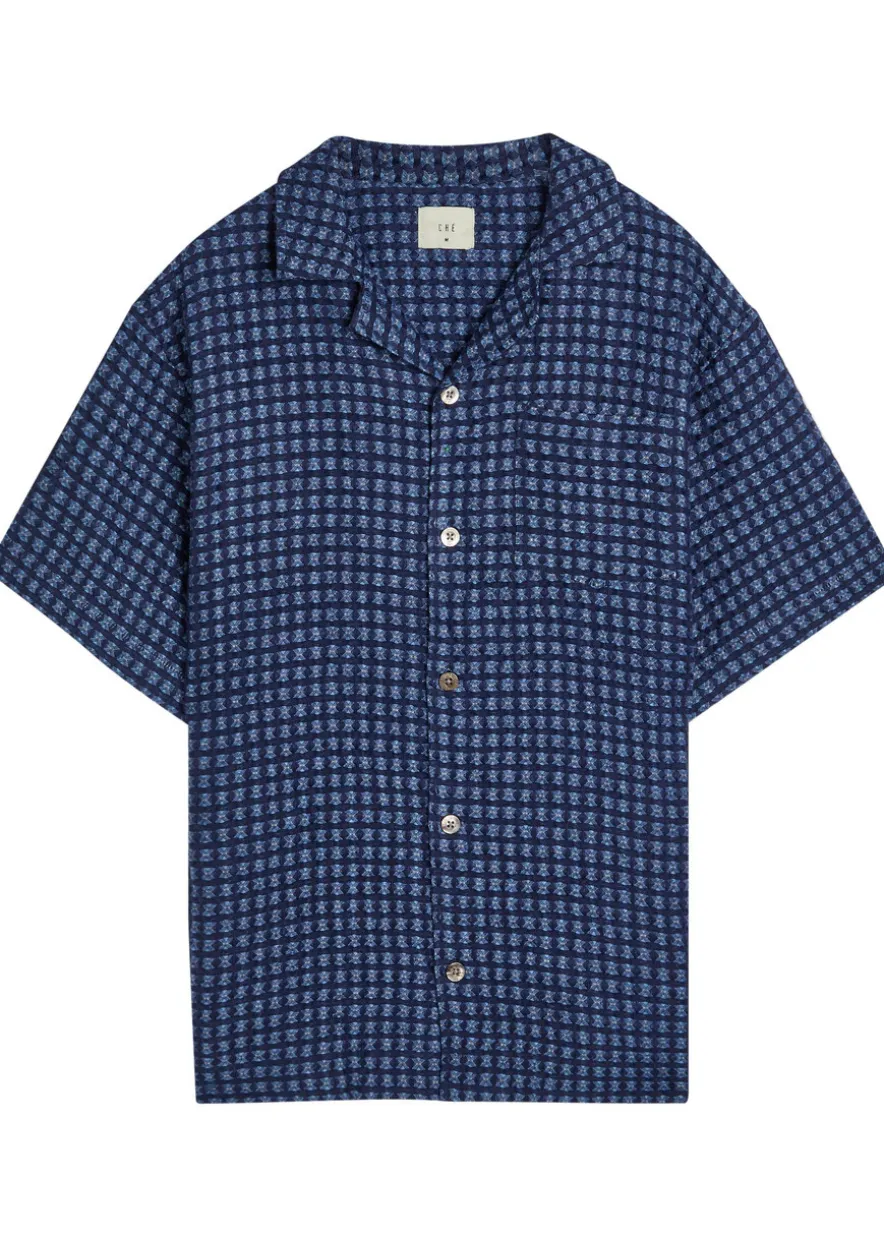 Riita textured patterned linen shirt