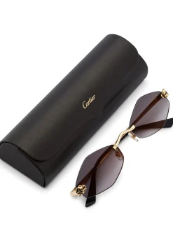 Rimless oval-frame sunglasses