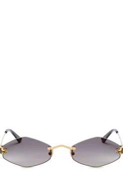 Rimless oval-frame sunglasses