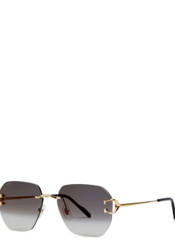 Rimless square-frame sunglasses