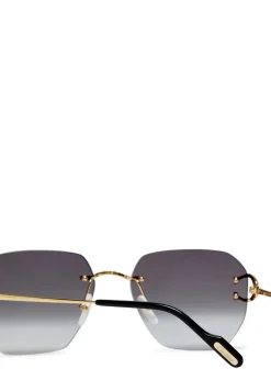 Rimless square-frame sunglasses