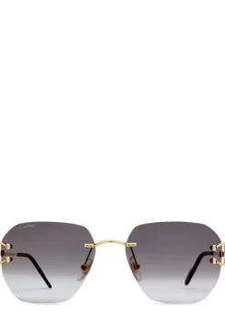 Rimless square-frame sunglasses
