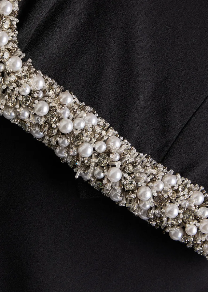 Riona embellished strapless crepe gown