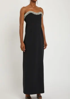 Riona embellished strapless crepe gown