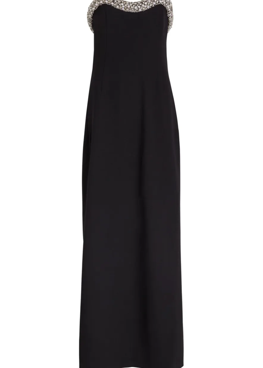 Riona embellished strapless crepe gown