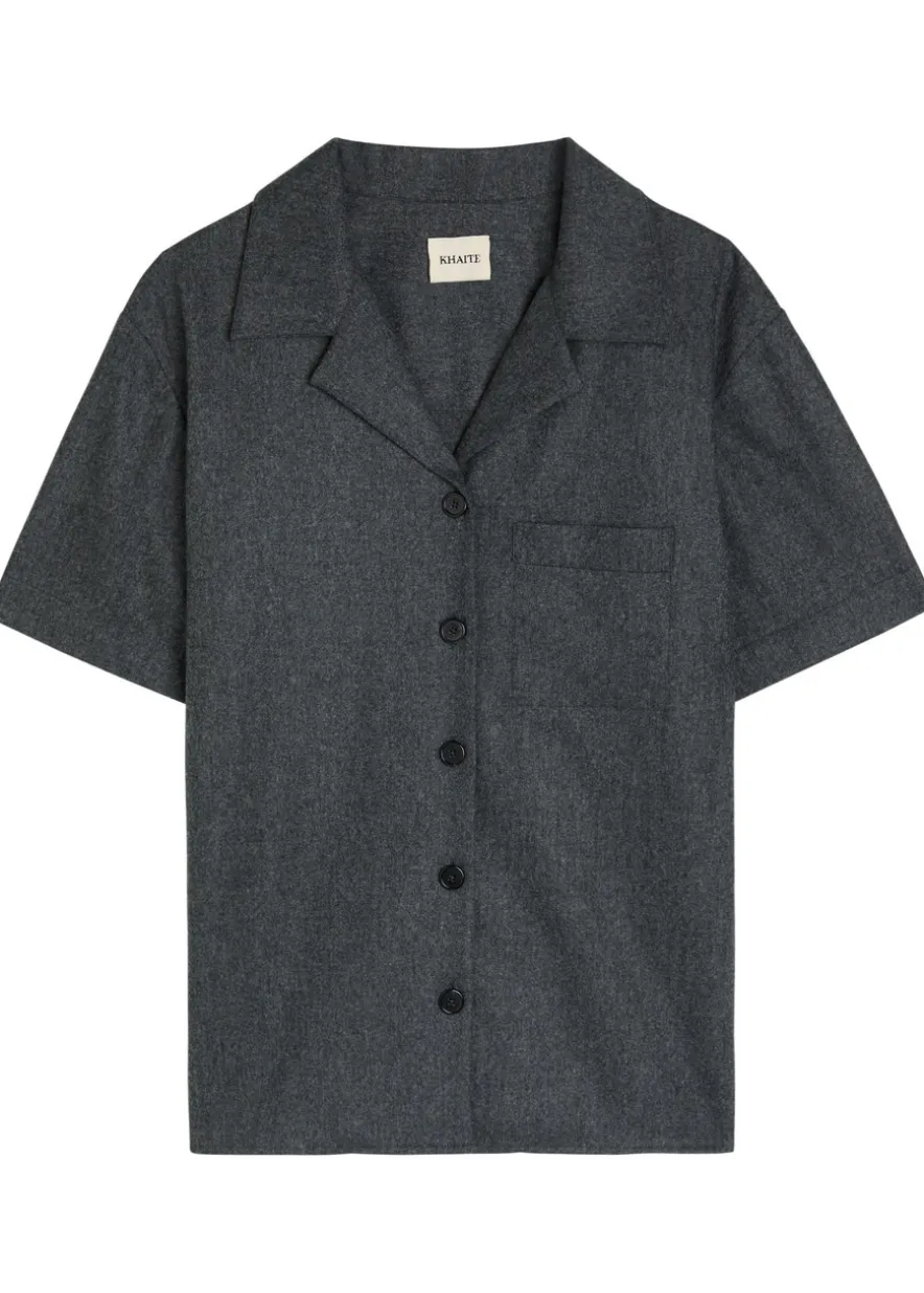 Riordan melange wool-blend shirt