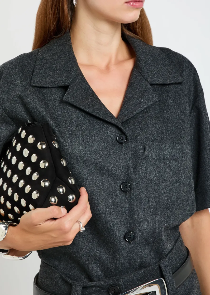 Riordan melange wool-blend shirt