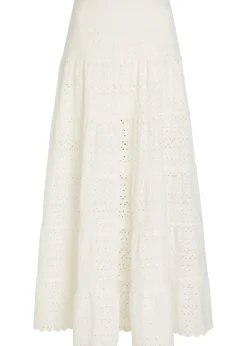 Ripeka embroidered cotton midi skirt