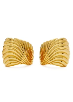 Ripple 18kt gold-plated stud earrings