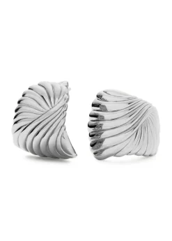 Ripple silver-plated stud earrings