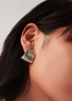Ripple silver-plated stud earrings